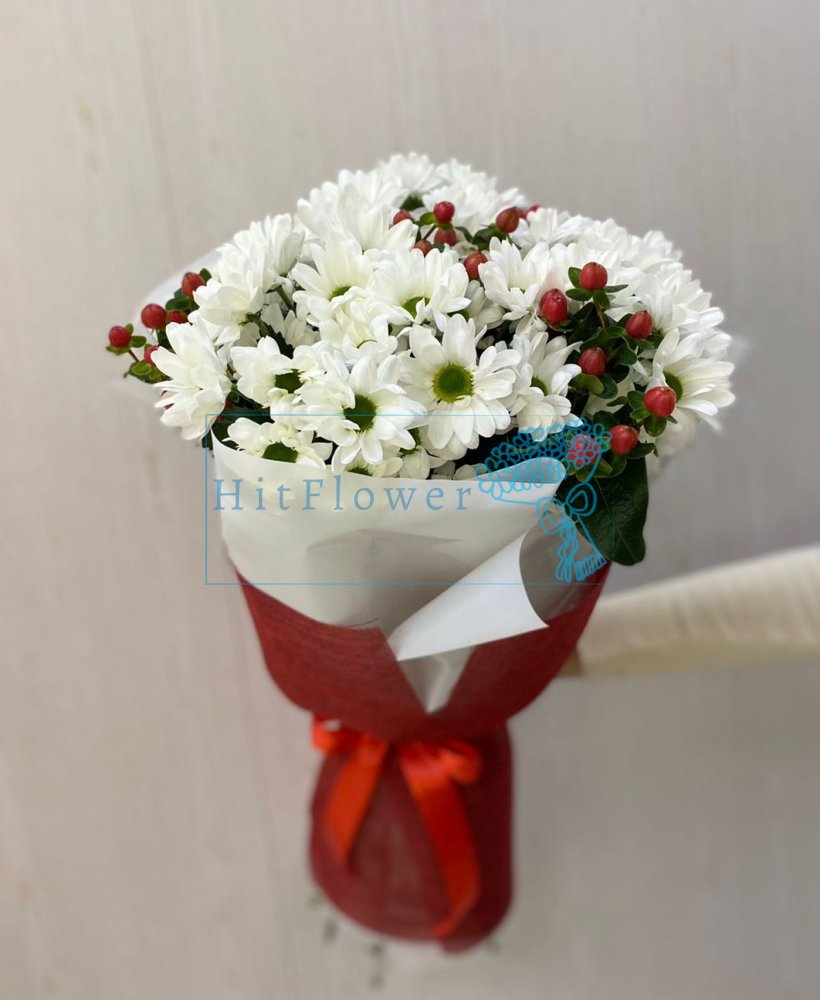 Букет цветов Лепестки ромашек Букет цветов из: Хризантемы